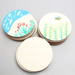 Children's Student DIY Color Painting Doodle Wooden Slice Christmas Gift Technology Small Craft Material Kit Toy