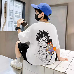 Children's pure cotton T-shirt summer short sleeve 2023 new handsome trendy middle and large children's boy top T-shirt children's fashion clothing