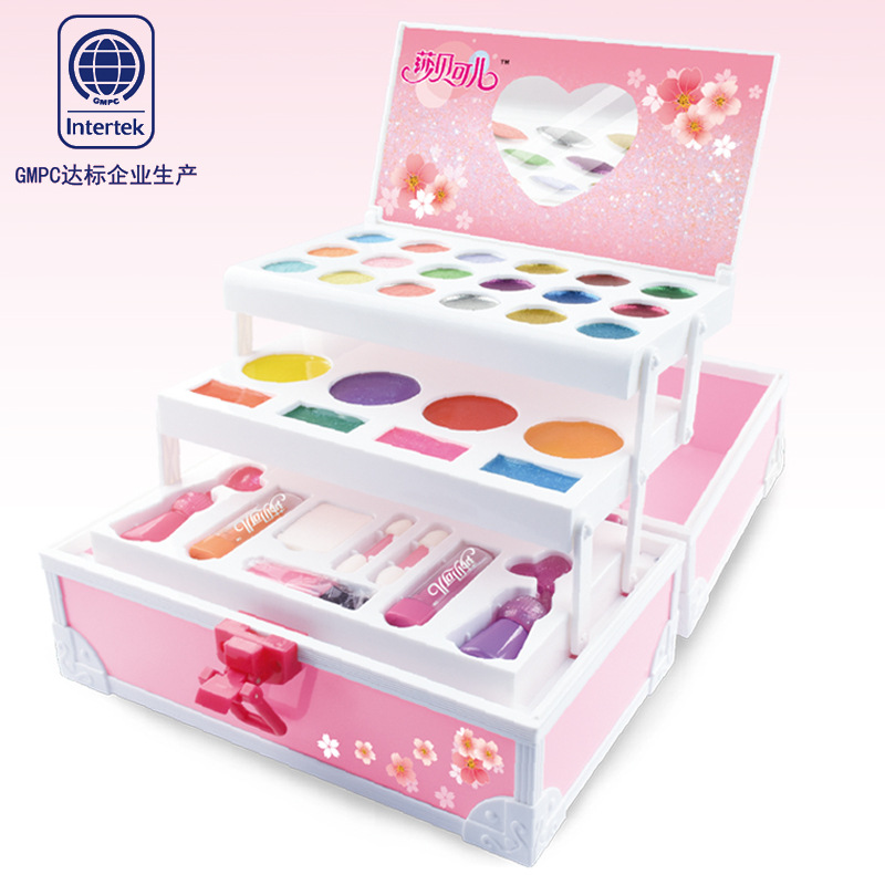 Cross-Border Amazon Children's Cosmetics Set Lipstick Blush Full Set Non-Toxic Little Girl Play House Makeup Toys