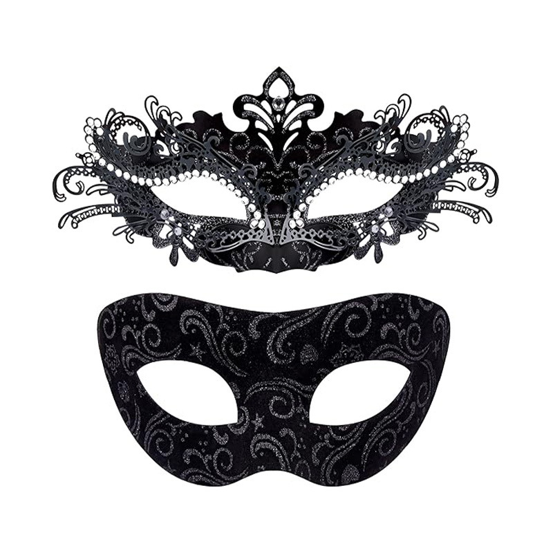Amazon máscaras de baile de Halloween máscaras parejas máscaras disfraz de mitad cara máscara de carnaval