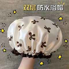 女性用二重層シャワーキャップ、防水入浴、家庭用キッチン、油煙防止ヘッドギア、女の子用ドライヘアマスク、特別なシャワーキャップ、新しいスタイル