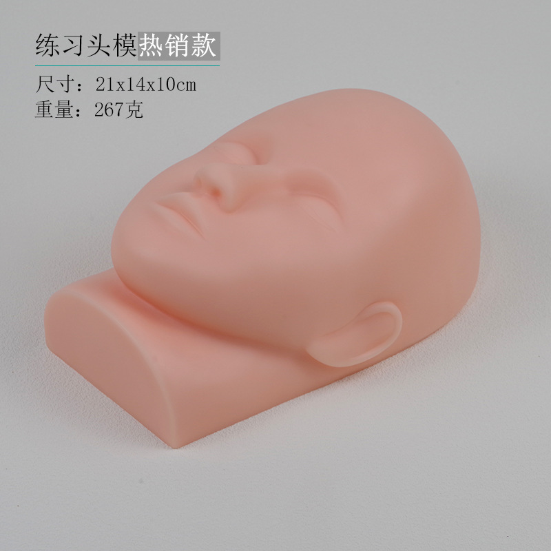 ネイルアート接ぎ木まつげヘッドモデル美容用具ダミーヘッド種まつげ練習モデル目を閉じた初心者ツール|undefined