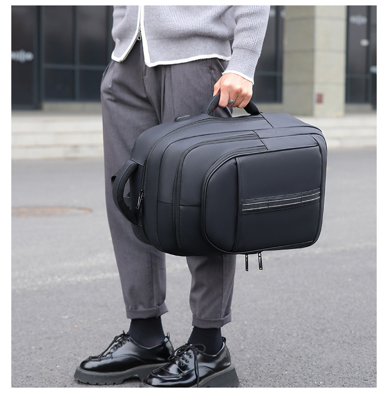 New cross-border large-capacity waterproof backpack, men's high-end 17.3-inch laptop bag, double-shoulder business bag undefined