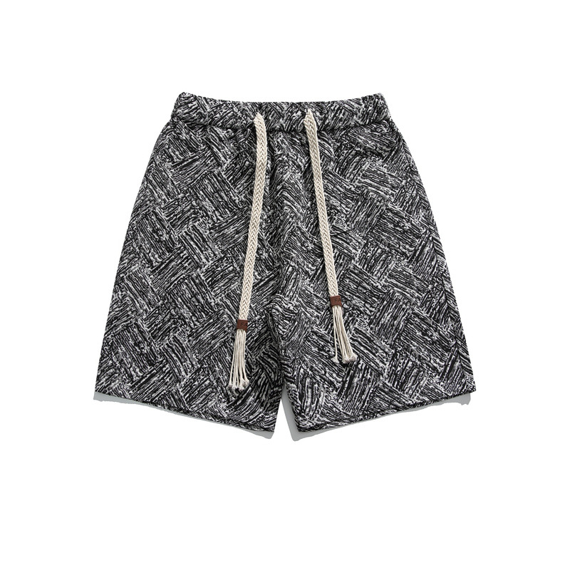 Men's Mid-Length Basketball Sports Shorts Chinese Style Printed Heavy Duty Drape Casual Wide Leg Beach Five Point_viptrois.com