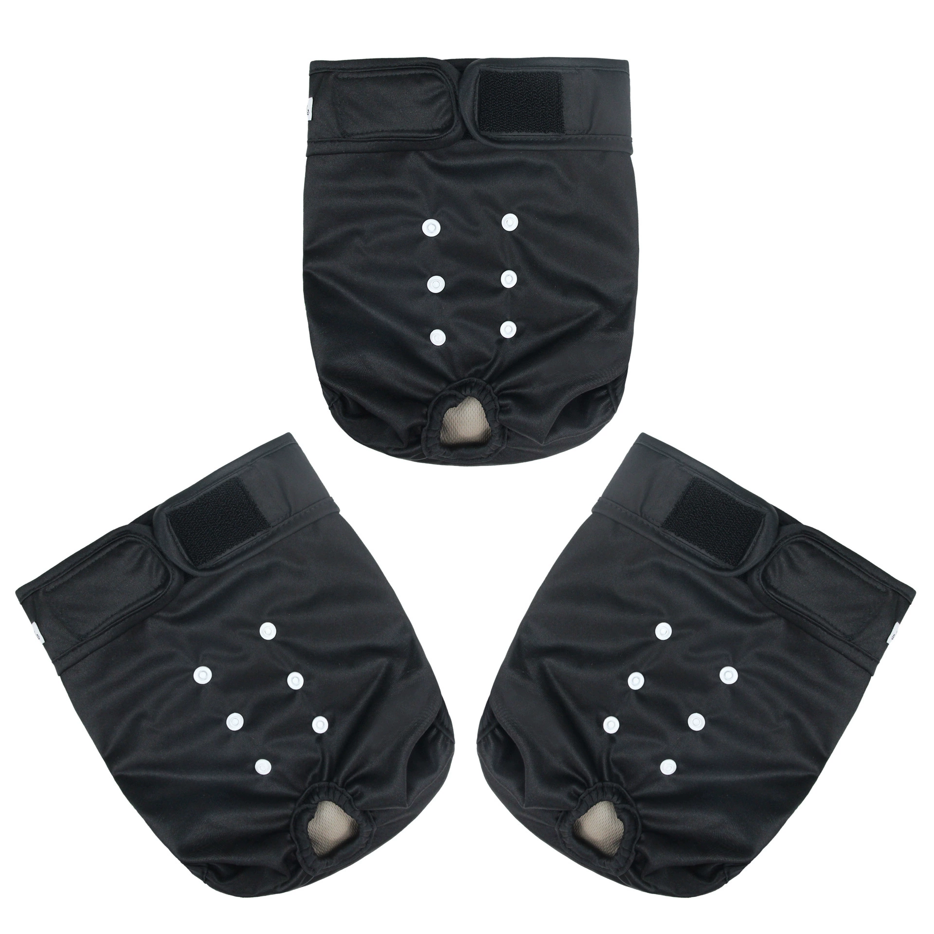 Черные брюки Сука Менструальные гигиенические штаны Моющиеся для домашних животных Удобный подгузник для собак Противоскользящие трусики с течкой