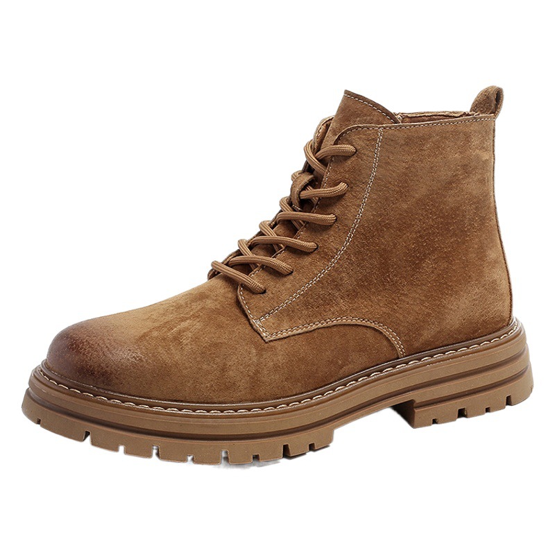 Retro Boots Men's 2024 Autum New Short Boots Trendyy Versatile Rhubarb Boots Men's British Style Work Boots Men's Shoes
