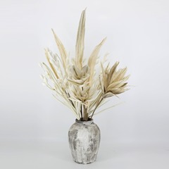 花の卸売りは葉の白い果物の手を持って3叉の大きい剣の葉の乾燥する花の芸術の生け花の材料の撮影の道具があります。