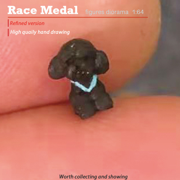 Racemedal1/64 Pet Dog Model Model Model Scenario Carabradi Teddy…