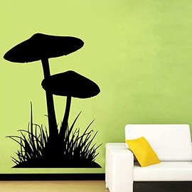 mushroom蘑菇草丛精雕可移除wall decor跨境亚马逊ebayDW13745