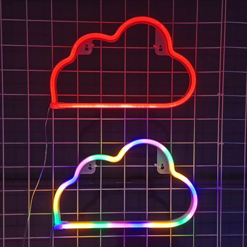 En stock LED nube luz de neón luz de modelado luz de noche Internet celebridad habitación decoración colgante de pared atmósfera creativa diseño de luz