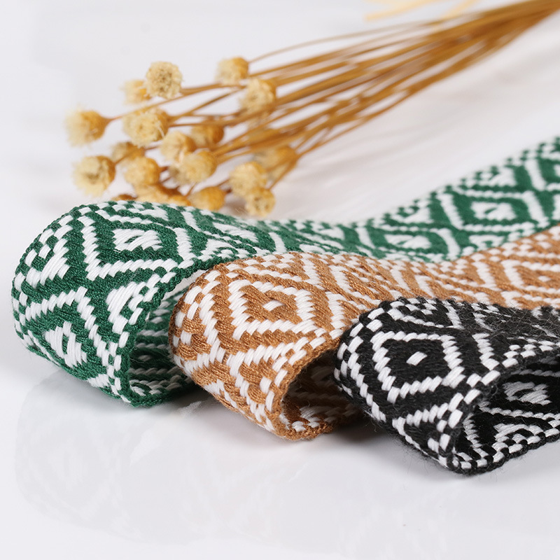2.5cm embroidered woven belt pants waistband drawstring decoration colorful braided edge clothing accessories
