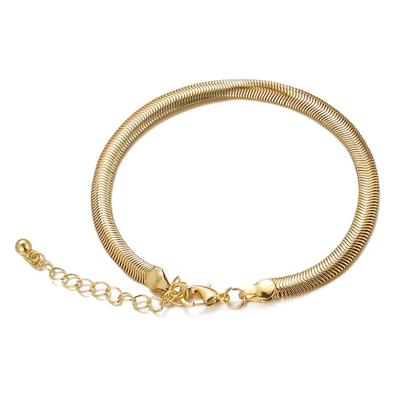 Europeo y americano transfronterizo nueva electroforesis oro plata serpiente hueso pulsera personalidad creativa simple metal aleación pulsera al por mayor