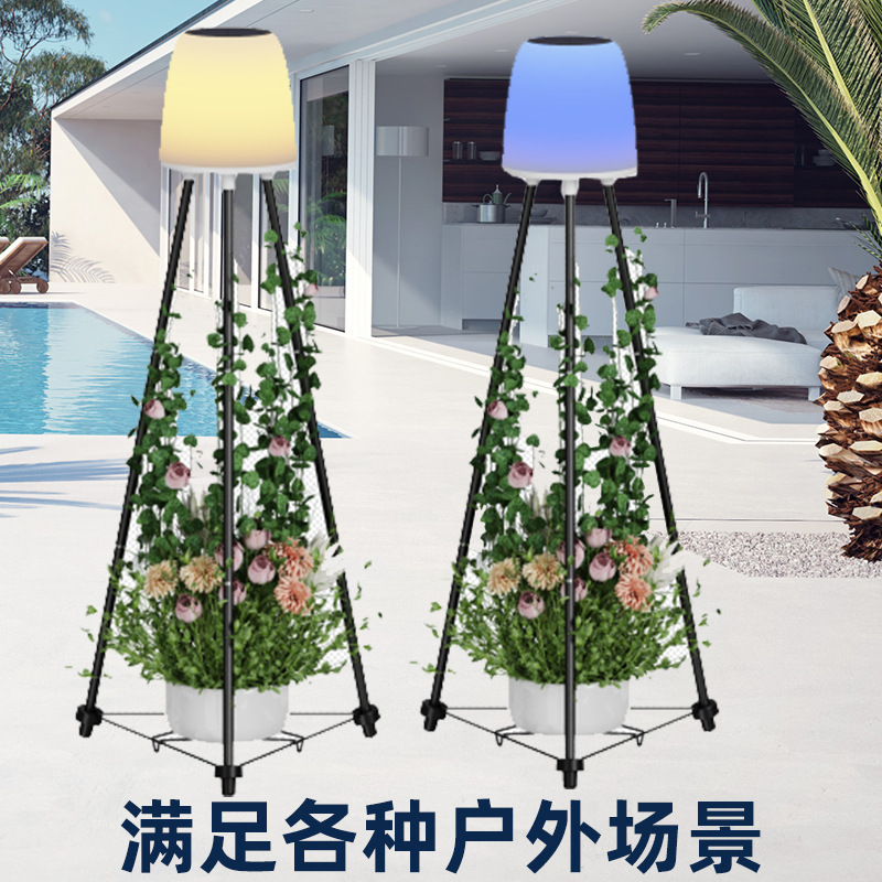 Jardín transfronterizo al aire libre luz solar estante de flores impermeable villa al aire libre patio balcón decoración atmósfera lámpara de patio