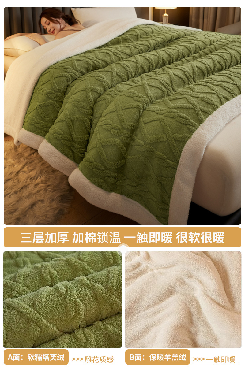 Tafu terciopelo edredón engrosado invierno manta dormitorio de estudiantes manta siesta oficina terciopelo de leche edredón de lana de cordero