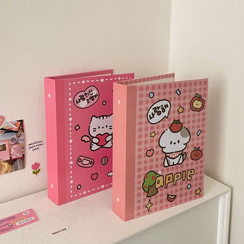 ins original graffiti puppy cute cartoon A5 loose-leaf photo album star chasing hard shell three-inch card album photo album storage album
