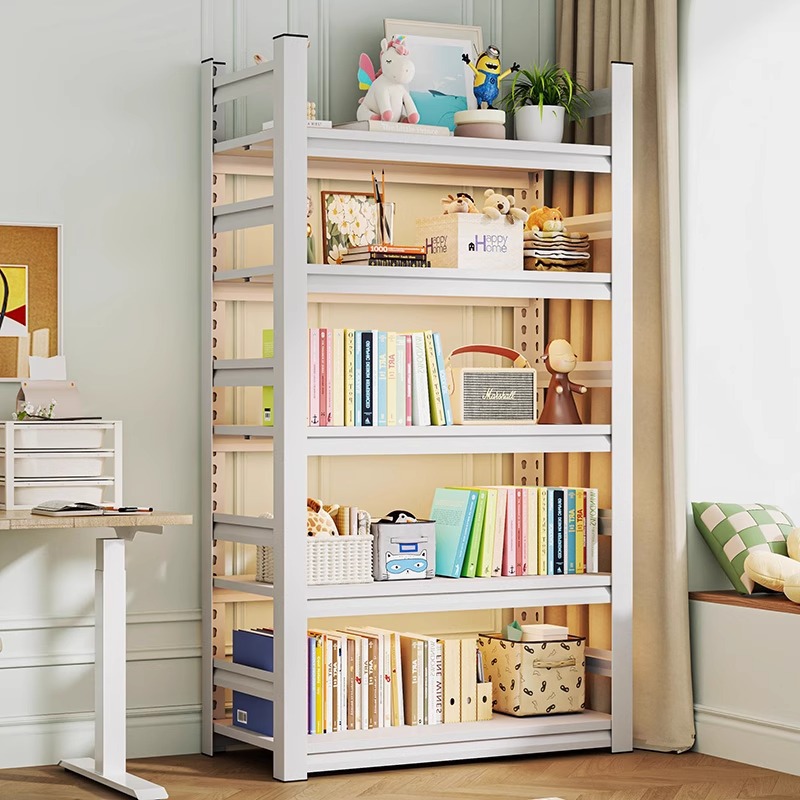 Iron Bookshelf Storage Rack Floor-Standing Multi-Layer Household Simple Bookcase Living Room Storage Iron Shelf Steel Student Bookcase
