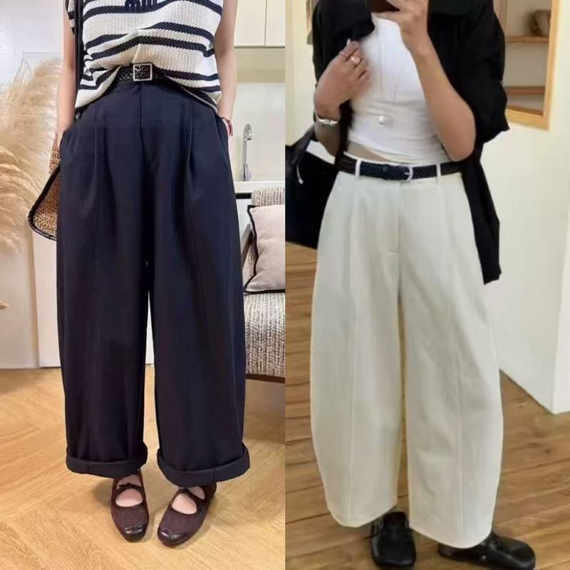 （抗皱钛金棉）2025秋季新款九分休闲阔腿裤休闲裤女韩版宽松直筒|undefined