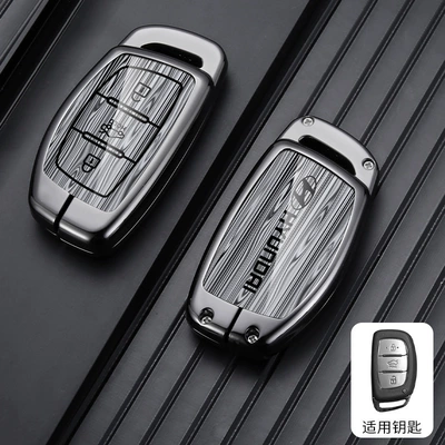 Car key bag Car Bag Buckle for Men - standard-type-b-middle-and-tail-box-wood-grain-gray-single-shell