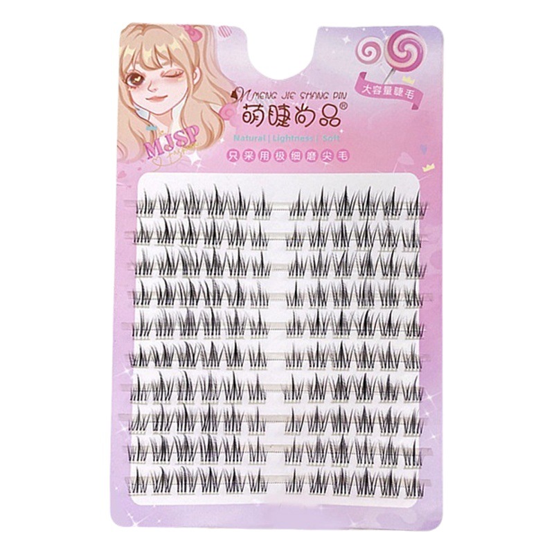 Lindo pestañas moda perezoso 120 girasol pestañas negro tallo 10 filas girasol simulación natural curling cos de dibujos animados