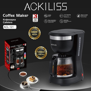 Ackiliss Drip Coffee Machine Household Automatic All-In-One Small Coffee Machine European Office Bedroom Moka Pot