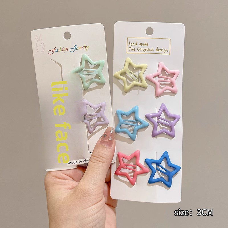 Cute Star Y2K Hairpin Women's Side Clip Bangs bb Clip Hairpin Children's Colorful Clip Side Clip Headwear_voghion.com