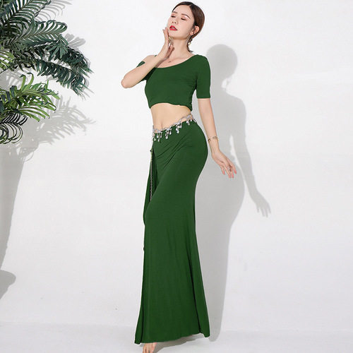 Belly Dance Workout Set  New Sexy Women's Eastern Dance Modal Beginner Long Dress