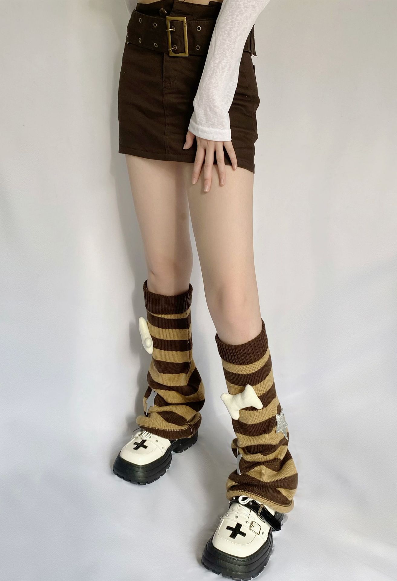 Title 3, Calzini larghi a maglia scura da donna Bone Sta...