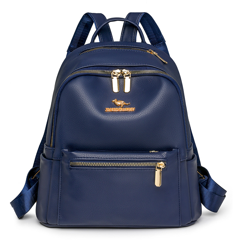 Textura transfronteriza sencilla de dama retro europea y americana mochila de viaje de gran capacidad de color sólido sencilla mochila de viaje de hombro