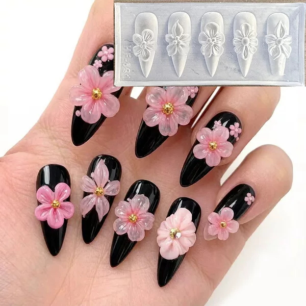 French vintage iris flower ice flower nail art silicone mold 3D carved DIY nail decoration tool