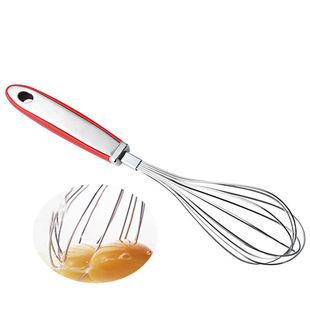 Hand-Held Mixer Rubber Plastic Anti-Slip Handle 304 Stainless Steel Manual 12inch Egg Beater Baking Tool