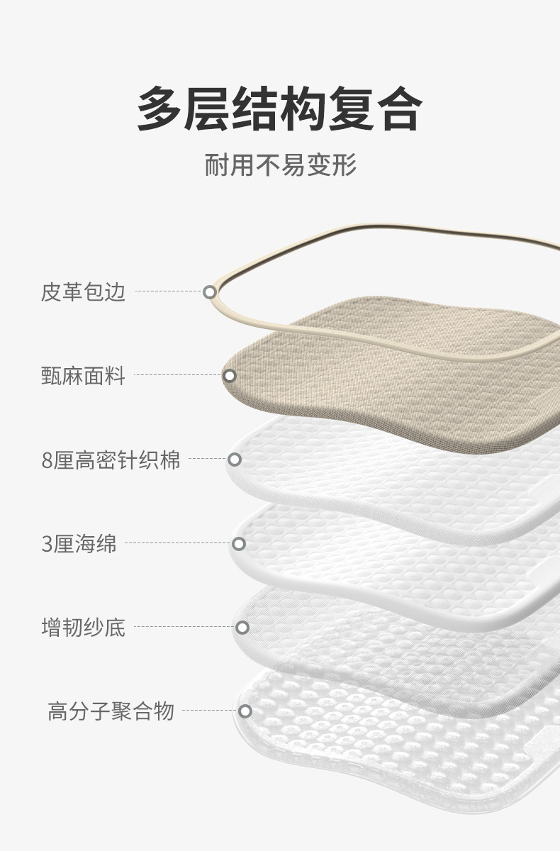 Car Supplies Seat Cushion Summer Cool Breathable Gel Elastic Cooling Cushion Single Piece Four-Season Universal Ventilated Linen Seat Cushion Home