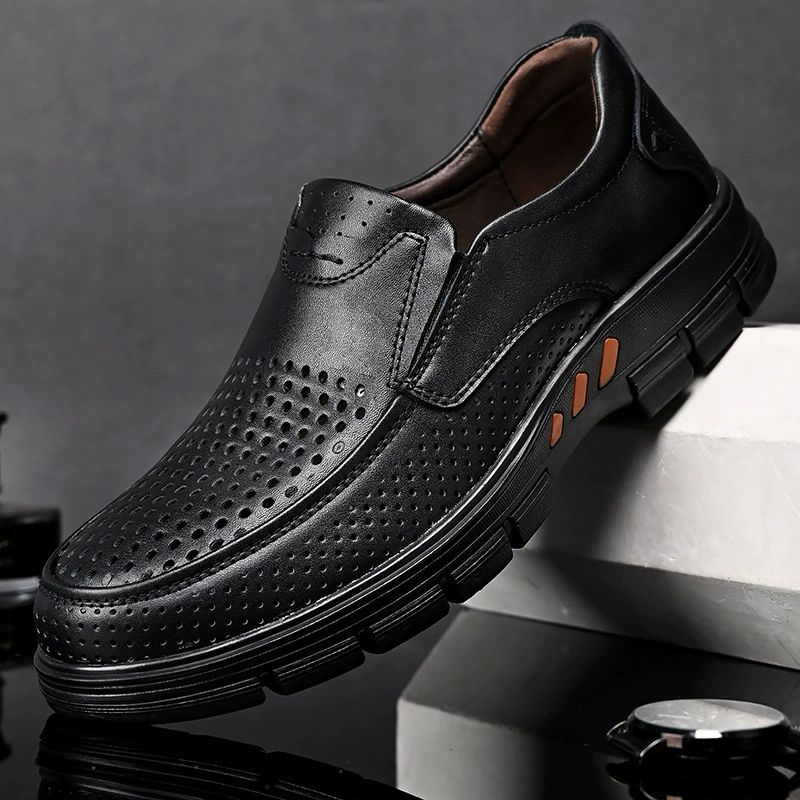 3220 Мужская кожаная обувь с вырезами, летняя дышащая Уличная обувь с низким верхом для ног, походная одежда для кросс-кантри, рабочая одежда, повседневная обувь