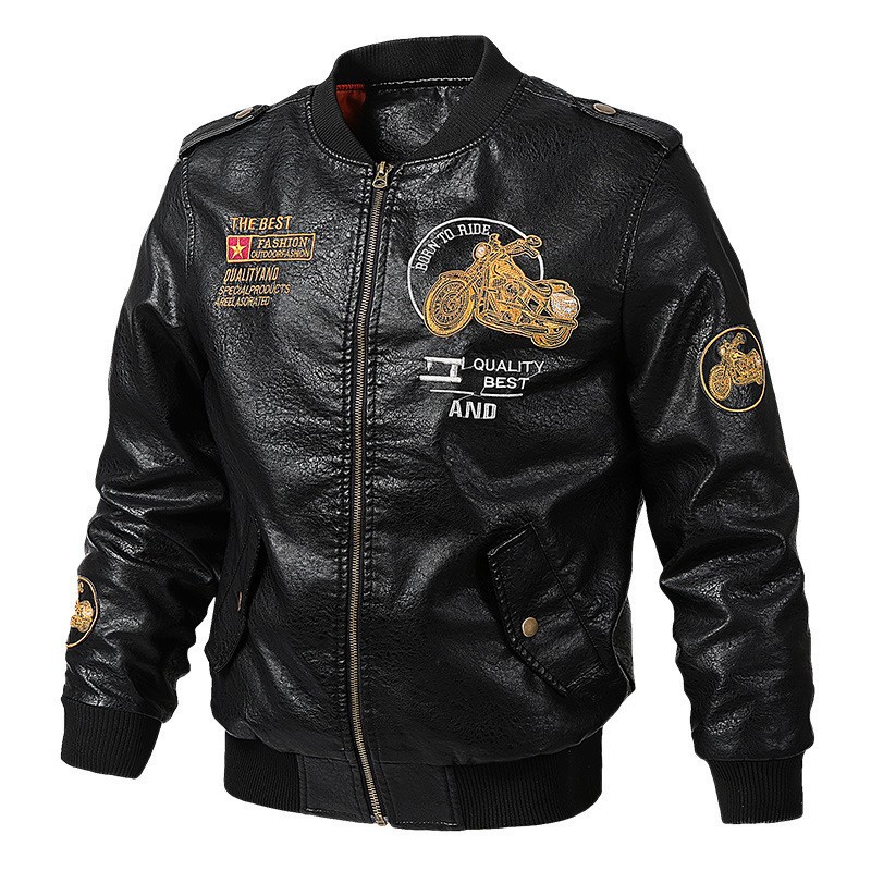 Foreign Trade Cross-Border 2019 New Spring and Autum Outwear Flying Pu Leather Jacket Slim Tough Guy Young Men's Leather Jacket
