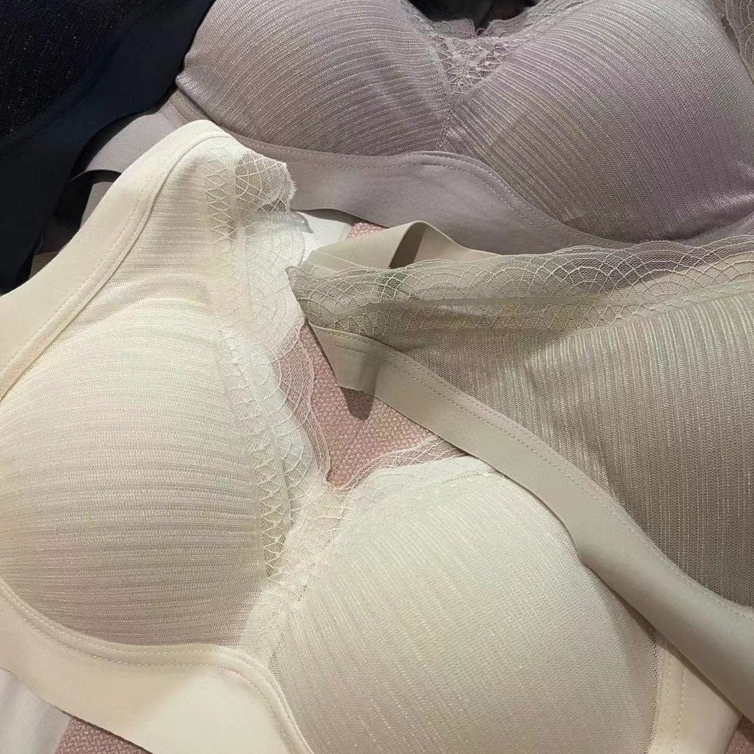 Calidad anti-gravedad de la ropa interior de látex de las mujeres sin costura amplia correa de hombro push up ajustable Sujetador de encaje chaleco deportivo