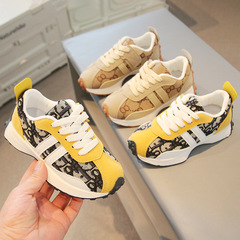 Children's sports shoes 2024 Spring New Thick Sole Dad Shoes Boy Color Matching Small Waist AGON Kids Shoes