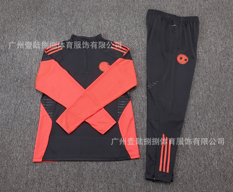 2526新款足球服巴黎皇马阿森纳拜仁长袖半拉训练服一件批发|undefined