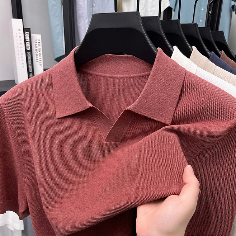 52% 新疆長絨綿 + 48% 日本冷感繊維男性poloシャツ半袖2025夏レジャーポールtシャツ|undefined