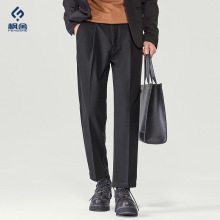 枫舍男装 /2025秋季新款轻奢毛呢休闲裤九分裤男士修身厚款小西裤