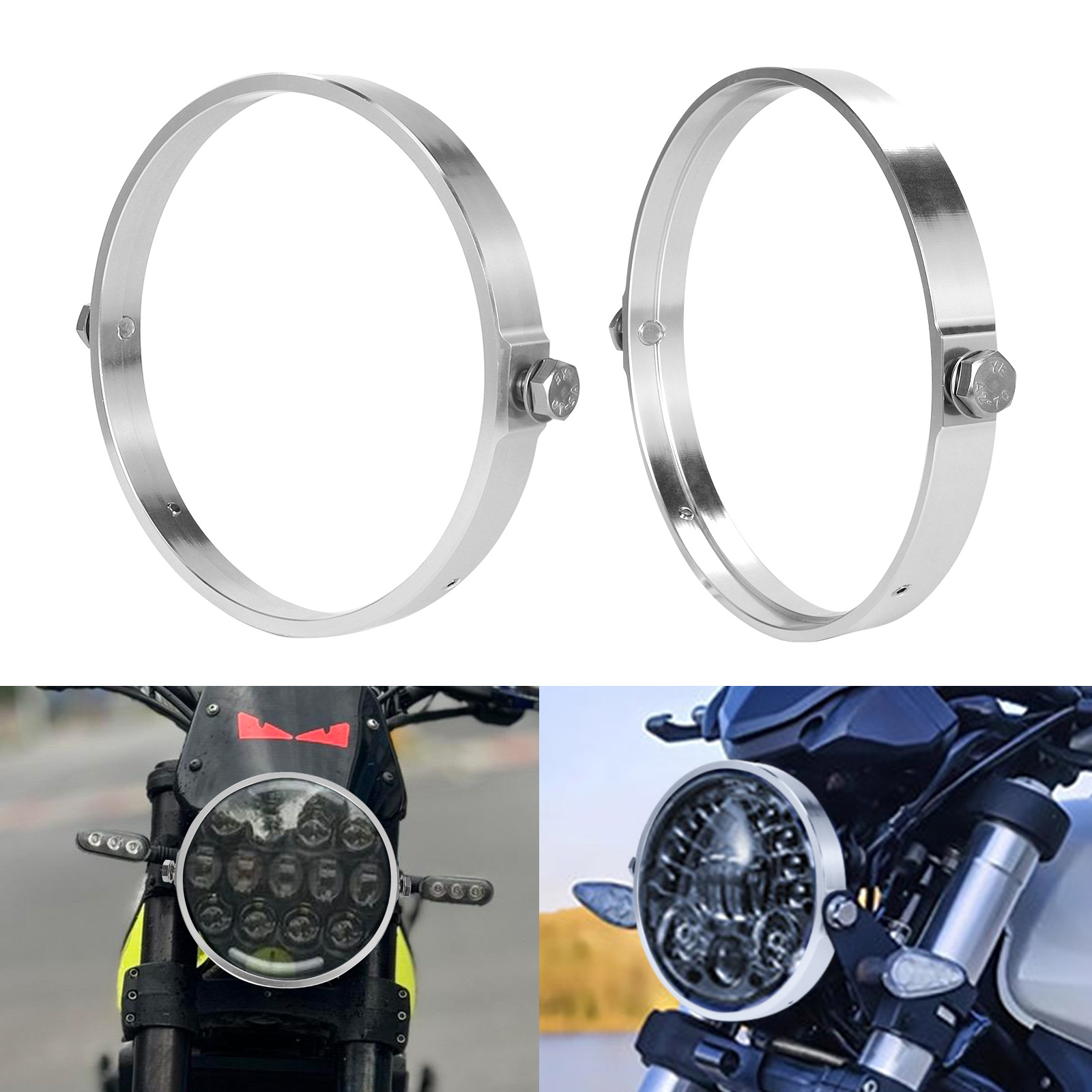 Modified Headlight Ring for Motorcycle 5.8inch 7inch Headlight Ring Harley Headlight Mounting Bracket Decorative Light Ring
