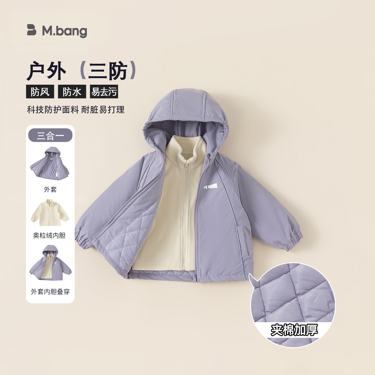Ropa infantil Youbao, chaqueta morada a prueba de viento para niños y niñas, para primavera y otoño, con capucha para niños pequeños.