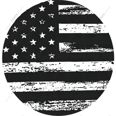 Amazon's Best-Selling American Flag Car Spare Tire Cover Suv Truck Tire Cover Universal Rain and Dustproof Thickeneded Pvc (Spare wheel cover) - 14inch-65-69cm-mg-01-black-and-white-hollow