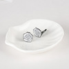 Retro mountain tea, ear clips, silver needle, earrings contains rose, silver 925 sample, Chanel style, flowered