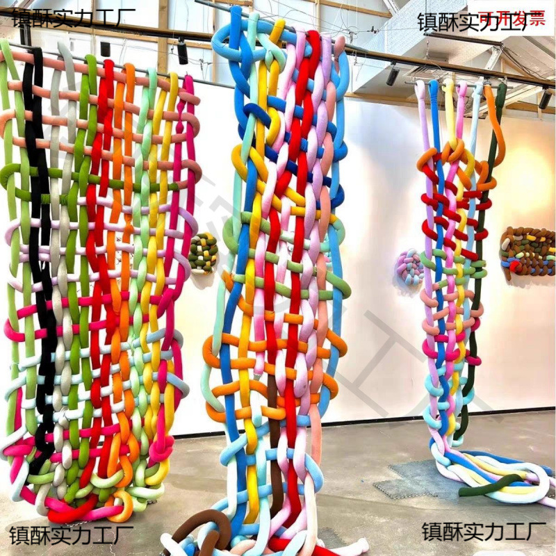 5厘米超粗冰岛毛线灌芯棉手工挂毯商场婚庆幼儿园装饰瀑布麦太保