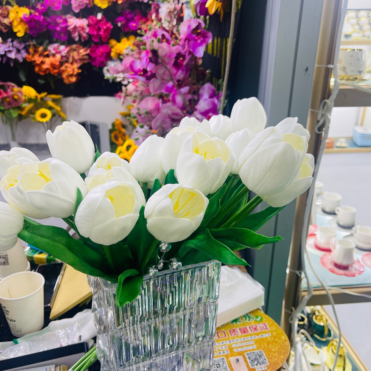 Meihe marca tulipán hogar flor artificial decoración sensación decoración al por mayor flor falsa hidratante salón decoración Nordic pu