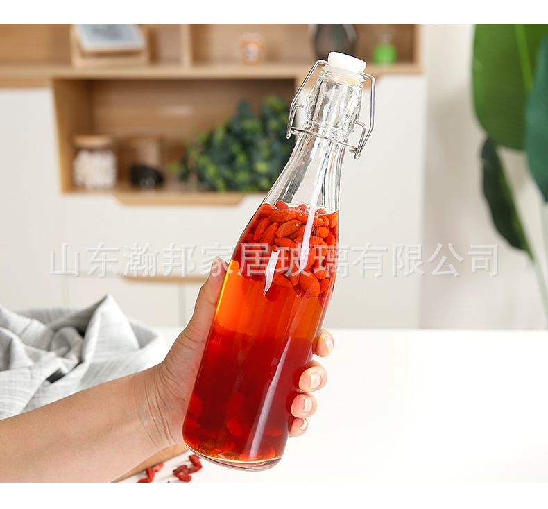 泡酒玻璃瓶密封瓶带盖家用食品级空瓶子透明果酒瓶红酒白酒饮料瓶