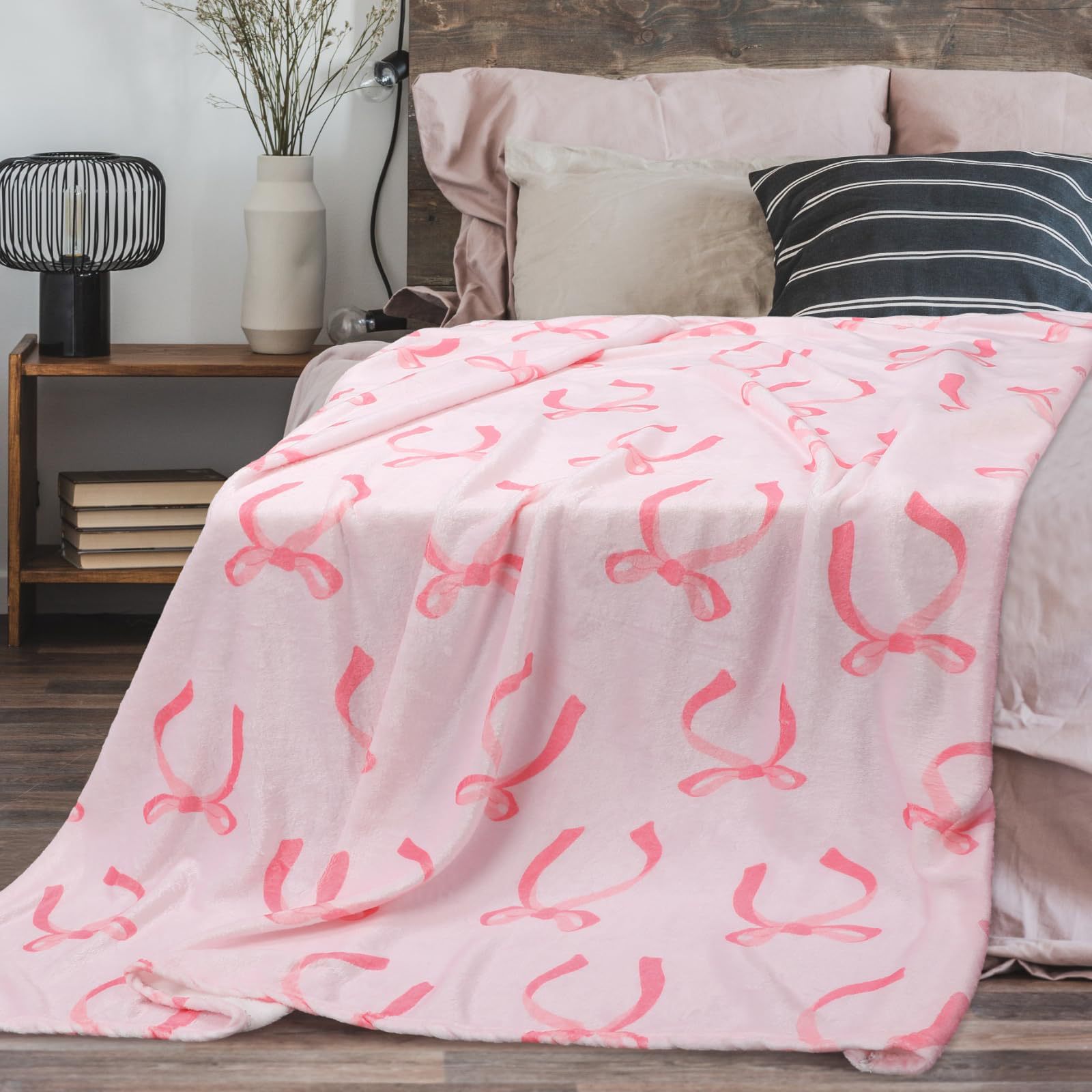 420g Weight blanket Home Textiles & Decor Type Polyester Material Cherry, Flower, Bow Knot Pattern Cute Style Cute Cherry Flower Bow Knot Polyester Blanket Couch & Sofa Decor 6