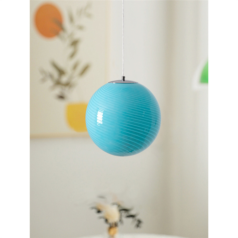 意大利Murano玻璃餐厅气球吊灯多巴胺卧室儿童房棒棒糖圆球泡泡灯