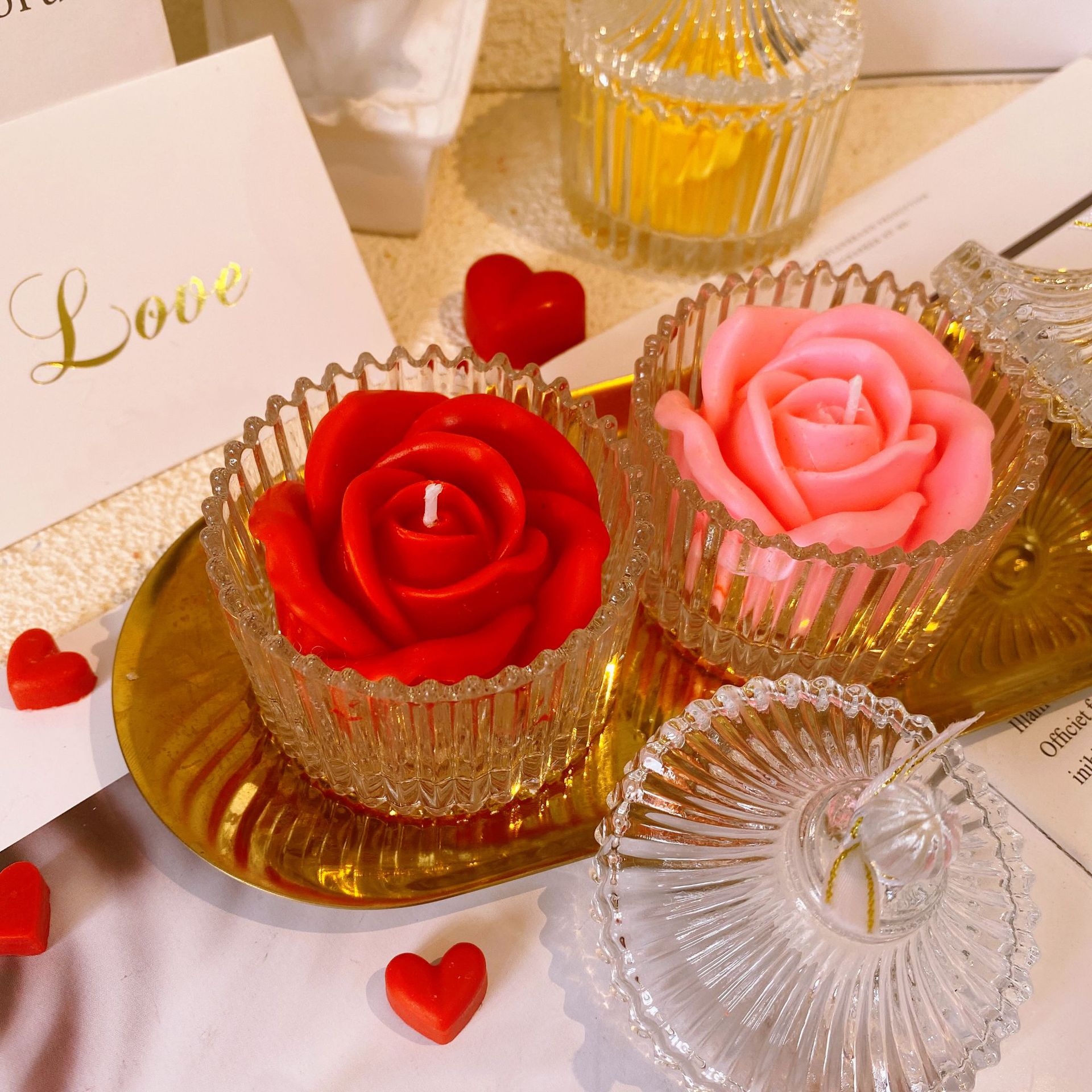 Diosa Madre Día de San Valentín Rosa vela creativa romántica caliente aromaterapia cristal lindo regalo para los amigos nicho