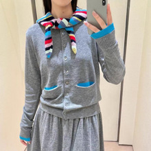 短句设计师品牌25秋冬新款设计感撞色口袋水溶羊毛通勤百搭针织衫