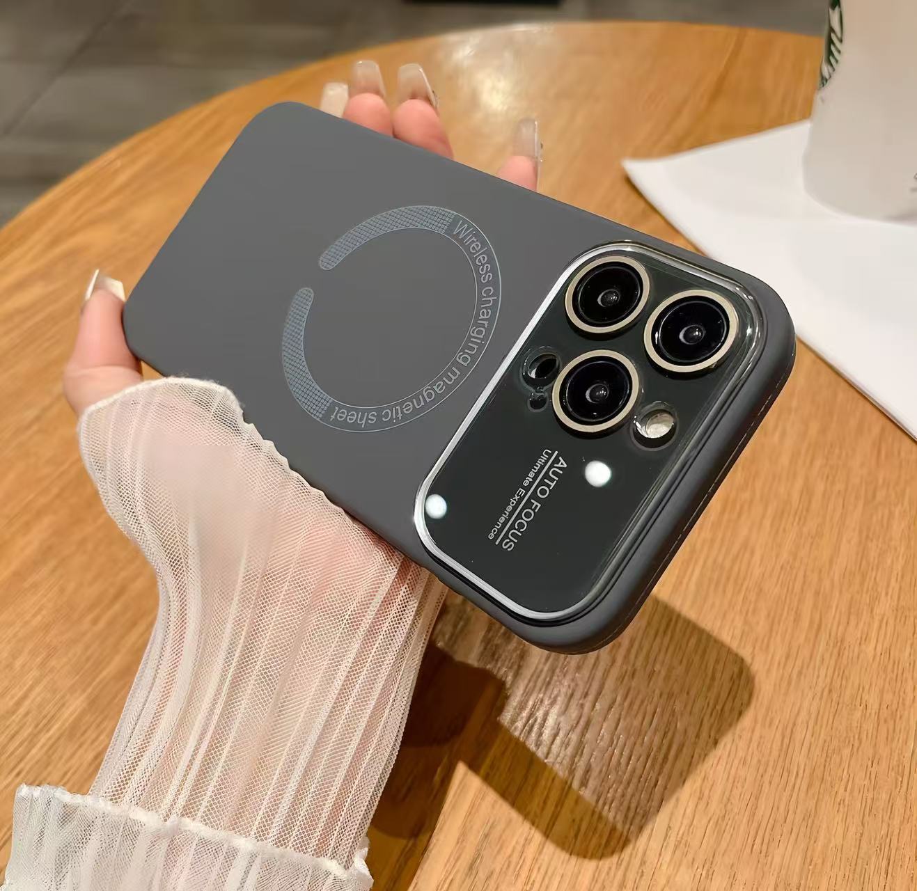 Ventana grande magnética de color sólido simple para iPhone16ProMax funda para teléfono móvil 15 Apple 14 pareja 13 nuevo